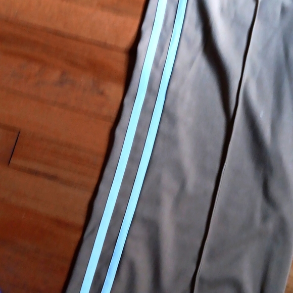 NWOT American Eagle Tan Flare Leg Pants with White Stripes ■ Oversized Size M - Picture 6 of 9